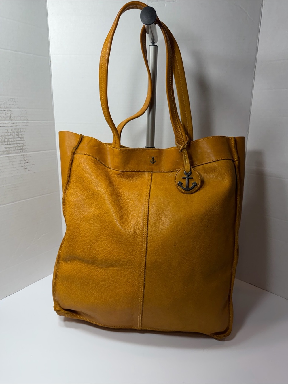 MUSTARD YELLOW HARBOUR 2ND ELBE 2 LEATHER TOTE SHOULDER BAG